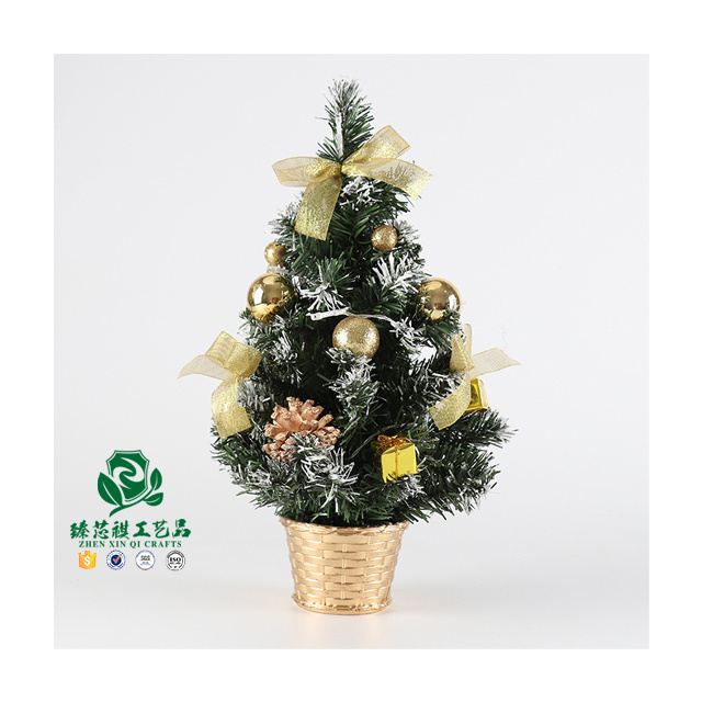 zhen xin qi crafts  Top Sale Mini white Christmas tree ornaments desktop encrypted small pine needle tree