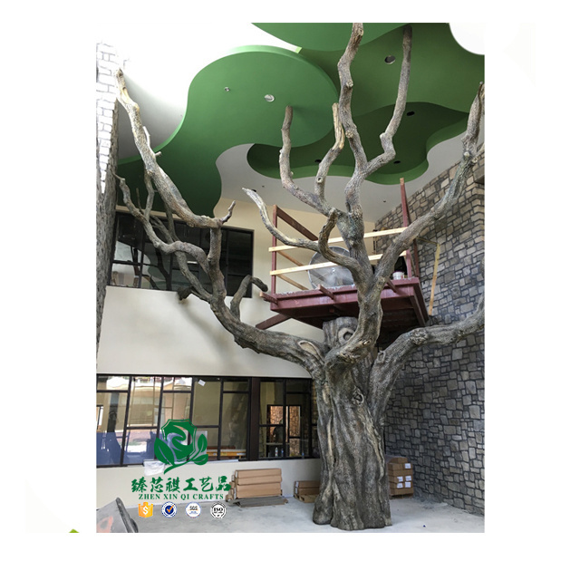 Zhen Xin Qi Crafts School Library fiberglass Steel Realistic Art artificial Oak Tree trunk