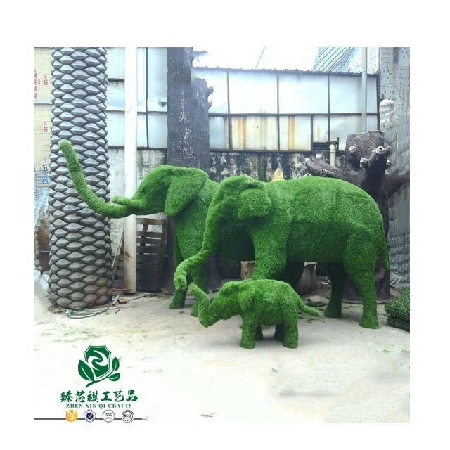 zhen xin qi crafts  High Quality Grass Artificial Topiary Frame Metal Grass Animal