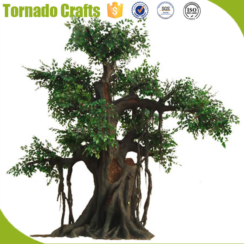 2018 zhen xin qi  Crafts Fiberglass trunk Artificial ficus tree big fiberglass banyan tree