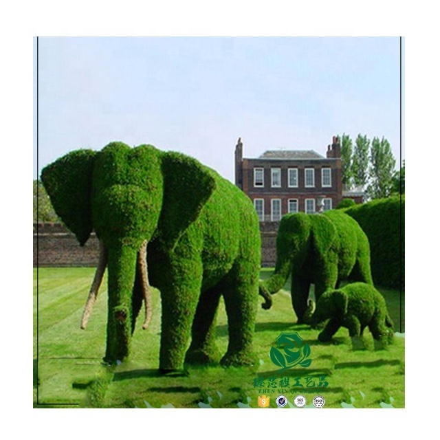 zhen xin qi crafts  High Quality Grass Artificial Topiary Frame Metal Grass Animal