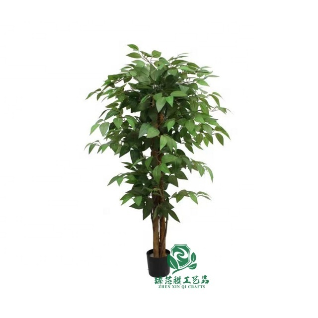 zhen xin qi crafts  150 Cm Banyan Indoor Bonsai Silk Plant Trees Wholesale Plastic Plants In Pots