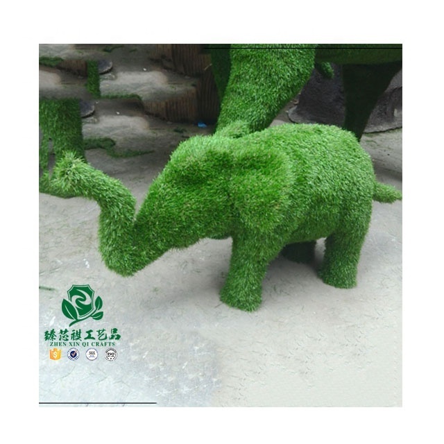 zhen xin qi crafts  High Quality Grass Artificial Topiary Frame Metal Grass Animal