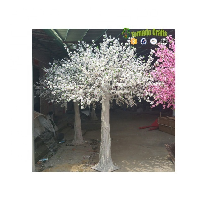 China  Pure White Blossom Artificial Cherry Blossom Tree Centerpiece