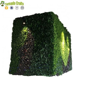 Customized Artificial Green Hedge Panel Leaf Mat Fence Grass Wall Garden Decor 60*40cm