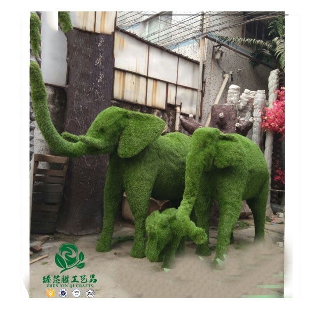 zhen xin qi crafts  High Quality Grass Artificial Topiary Frame Metal Grass Animal