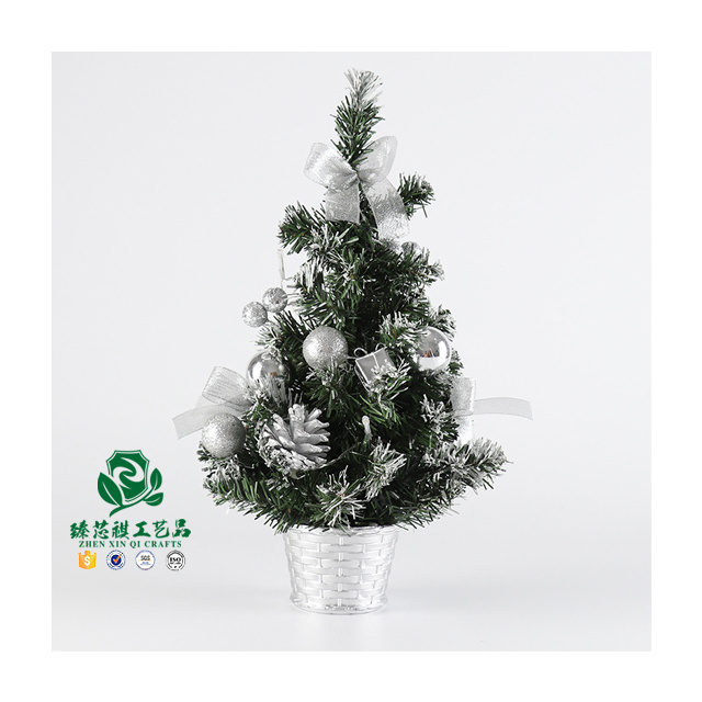 zhen xin qi crafts  Top Sale Mini white Christmas tree ornaments desktop encrypted small pine needle tree