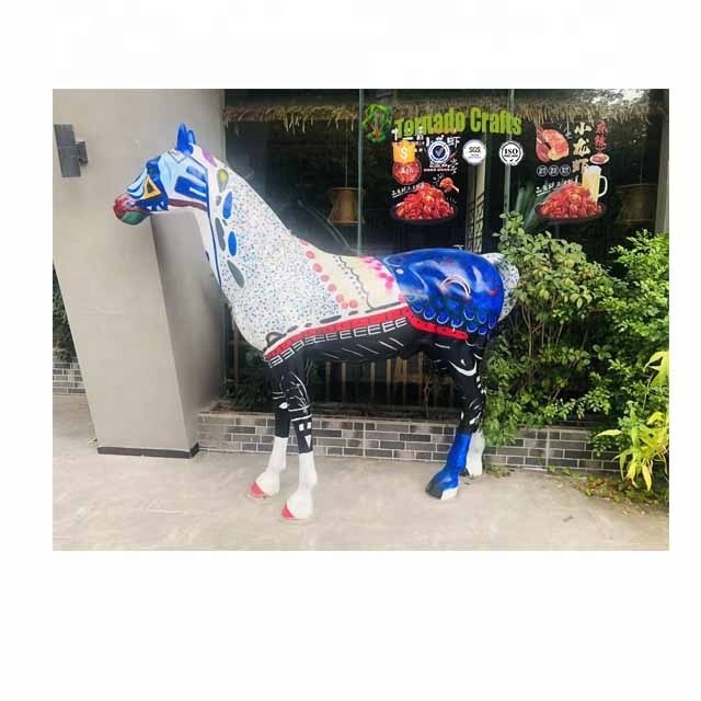 zhen xin qi crafts Custom glossy matte fiberglass large size horse statue life size horse sculpture