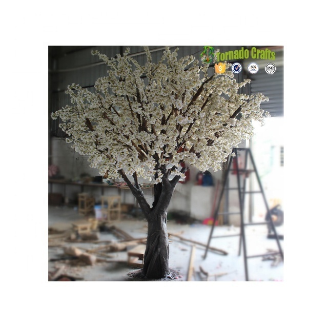 China  Pure White Blossom Artificial Cherry Blossom Tree Centerpiece