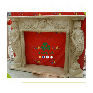 2018 Newly Design Home Decoration stone fire place colorful artificial marble fireplace surround