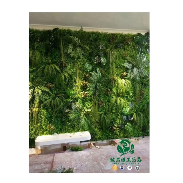 Zhen xin qi crafts  artificial wall plants panel vertical garden green ceiling decoration artificial plant