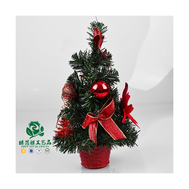 zhen xin qi crafts  Top Sale Mini white Christmas tree ornaments desktop encrypted small pine needle tree