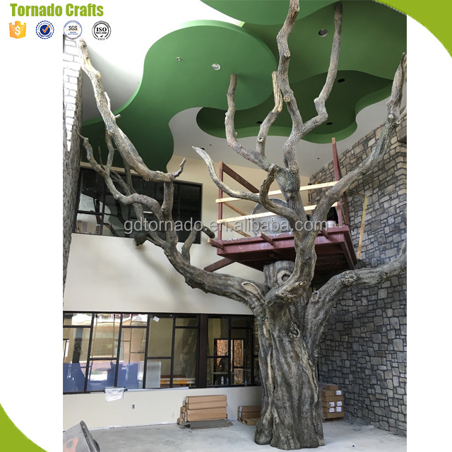 Zhen Xin Qi Crafts School Library fiberglass Steel Realistic Art artificial Oak Tree trunk