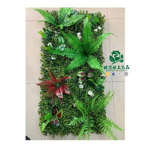 Zhen xin Qi crafts   Outdoor Green Large Grass Wall Covering Hanging Ceiling Weed Artificial Plant Wall