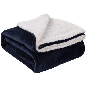 Custom Luxury Warm Cozy Soft Fuzzy Couch Sherpa Throw Flannel Fleece Blankets For Winter