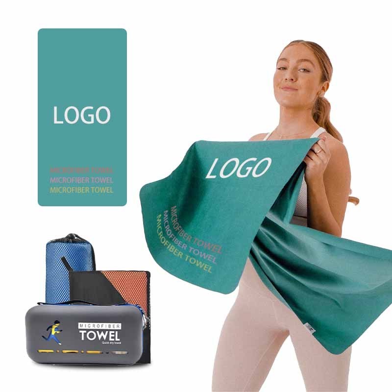 Wholesale Custom Digital Printed Quick-Dry Sweat Travel Fitness Gym Sports Microfiber Towel with Mesh Bag