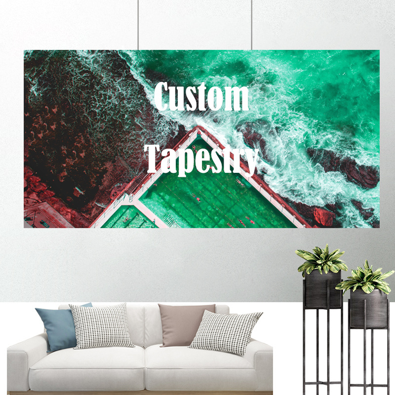 Home Nordic Style Microfiber Custom Print 3D Embroidery Background Wall Tapestries Hanging Towel Abstract Beach Tapestry