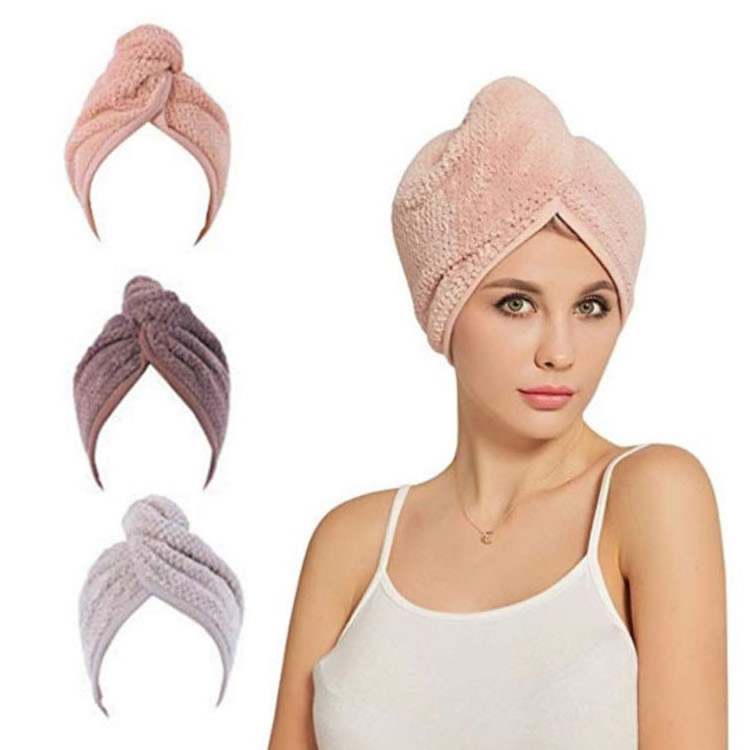 Custom Personalized Microfiber SPA Women's Super Absorbent Quick Dry Soft Magic Turban Towel Twist Wrap Hair Towel