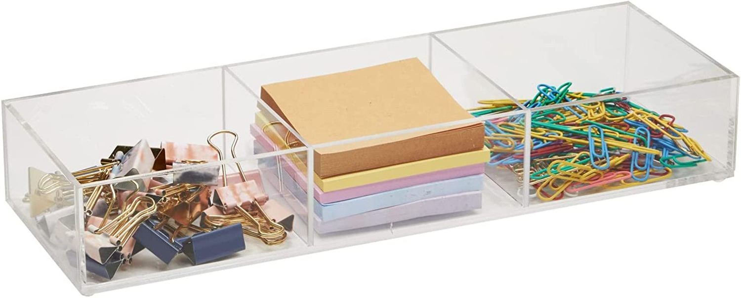 Desktop Office Accessories Organizer Clear Acrylic Note Holder Plastic Memo Holder