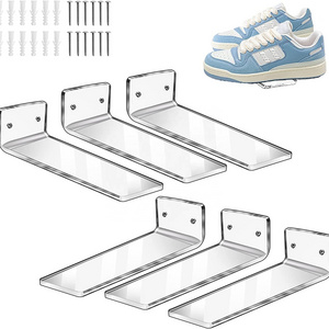 TSGG High Quality Clear Acrylic Floating Shoe Display Shelf For Wall Mount