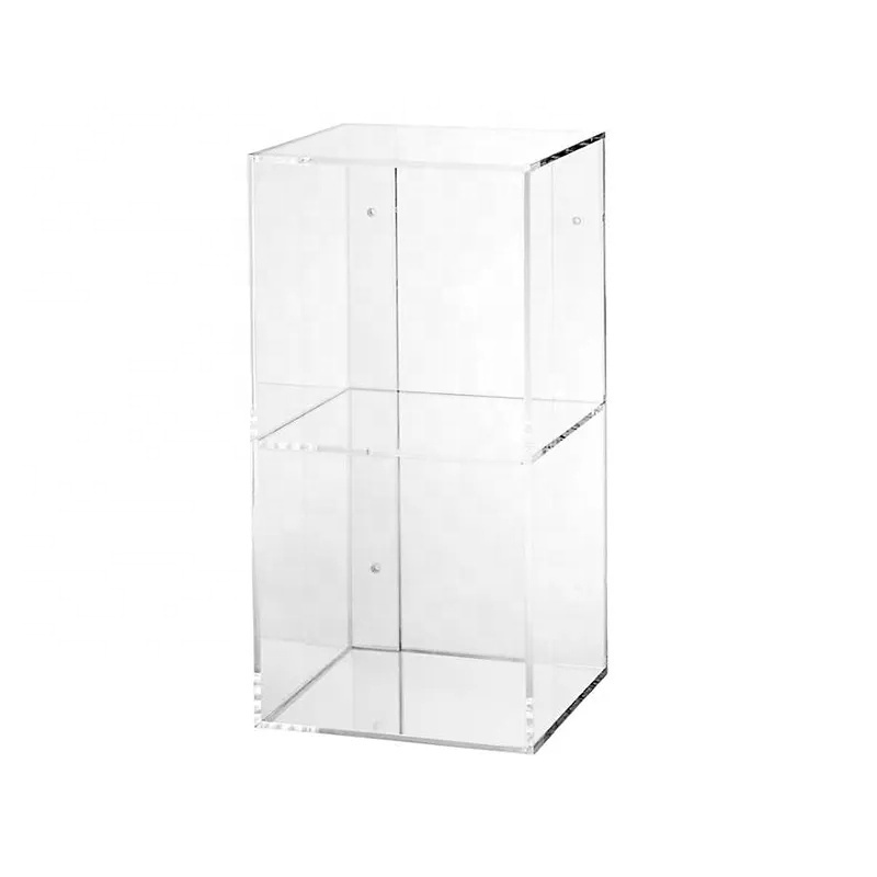 Set of 3 Customized Crystal Clear Acrylic Cube Storage Organizer Shelves Floating Shelves Wall Mounted