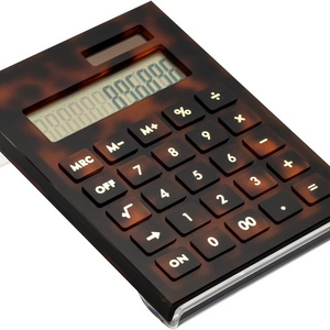 Elegant Battery And Solar Basic Leopard Acrylic Home Office Desktop Dual Calculator