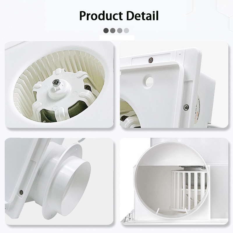 Commercial Office Square Electric Exhaust Ventilation Fan 220V Silent Home Ceiling Duct Extractor Fan For Toilet