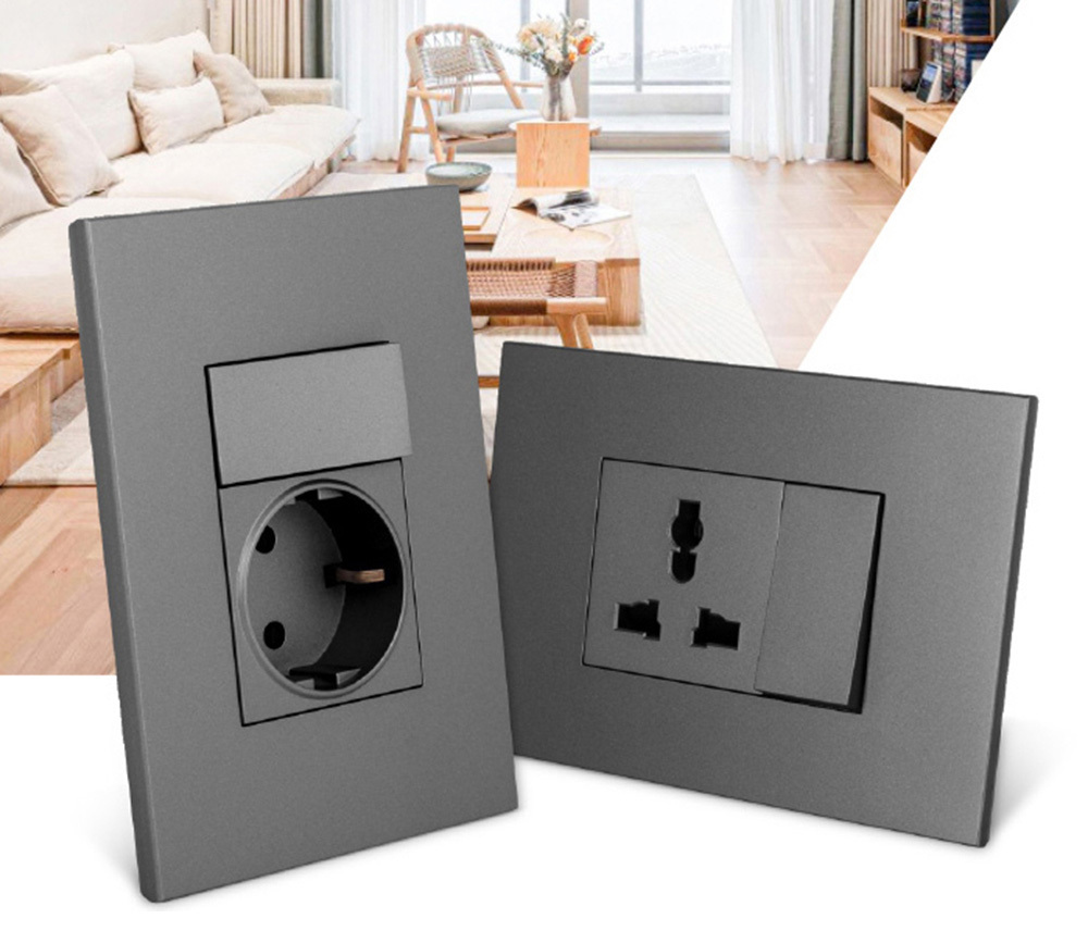 OEM High Quality Hotel Wall Light Switch 16A EU UK Standard Universal USB Electrical Power Modular Multi Socket Outlet For Home