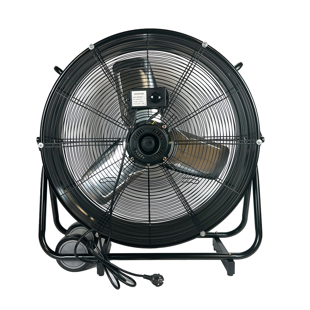 Black Giant Large Size High Speed Air Volume Floor Blower Fan Metal Iron Axial Flow Cooling Industrial Drum Fan For Workshop