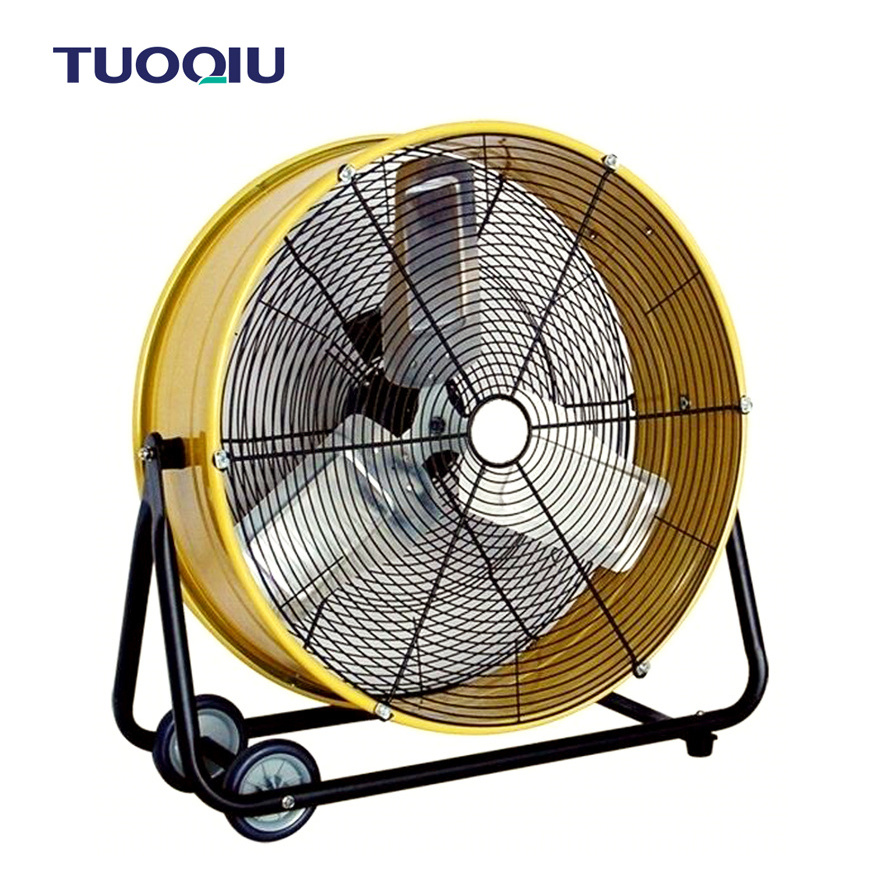 Black Giant Large Size High Speed Air Volume Floor Blower Fan Metal Iron Axial Flow Cooling Industrial Drum Fan For Workshop