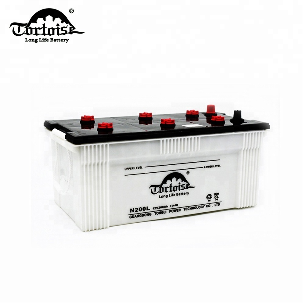 12v 200ah Dry Charged rechargeable lead acid battery car battery