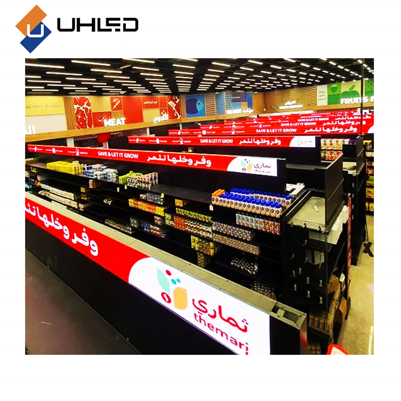 P1. 5 600*60 Led Pantalla Indoor Shelves LED Screen Store Shelf Screen Display Digital Sign Video Wall For Supermarket