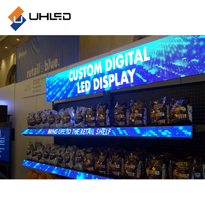 P1. 5 600*60 Led Pantalla Indoor Shelves LED Screen Store Shelf Screen Display Digital Sign Video Wall For Supermarket