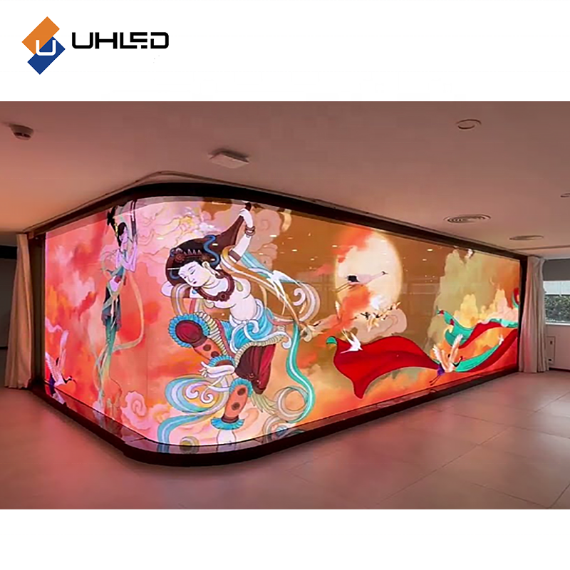 UHLED Hot Sale Full Color Flexible LED Film P6 P8 P10 On Glass Crystal Screen Indoor Transparent LED Film Use For Shop Window