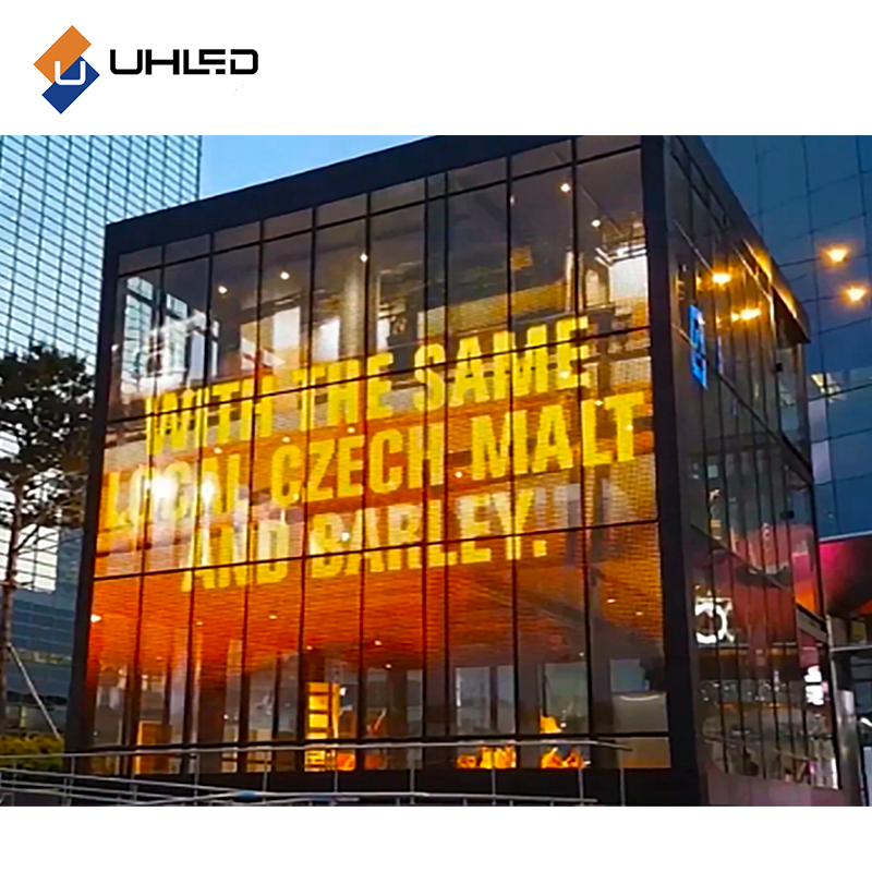 UHLED Hot Sale Full Color Flexible LED Film P6 P8 P10 On Glass Crystal Screen Indoor Transparent LED Film Use For Shop Window