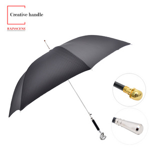 Hot Sale Auto Open Jacquard Folding Pantone Color Customized Designs Customized Available Mens Luxury Straight Golf Umbrella