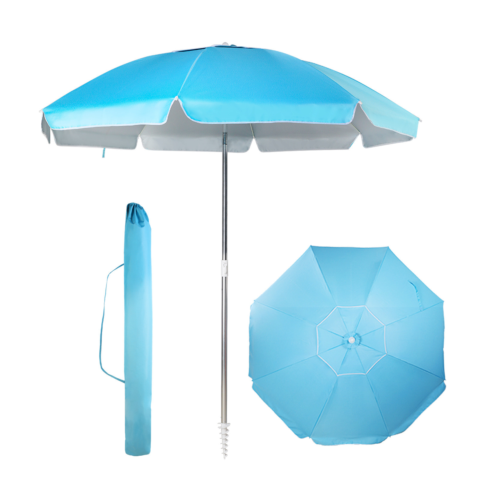 Custom Portable Outdoor Sun Beach Umbrella With UV Protection