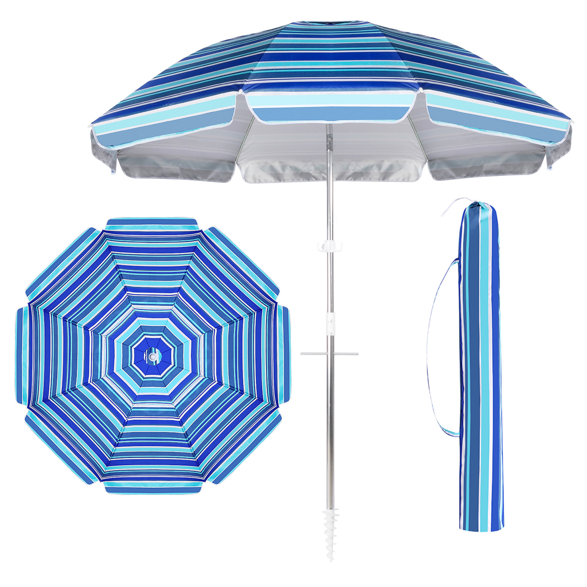 Custom Portable Outdoor Sun Beach Umbrella With UV Protection