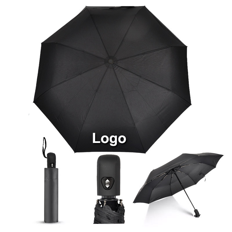 Wholesale  cheap souvenir commercial pongee Gift folding Umbrella Promotion custom logo printing automatic foldable Umbrella