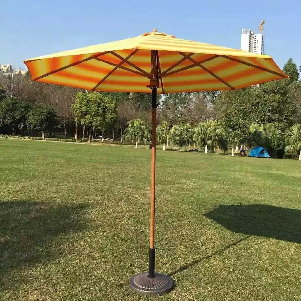 Cheap waterproof Large Umbrella Promotional Foldable Parasol Beach bamboo Garden Cafe Table Patio Outdoor Umbrella with stand