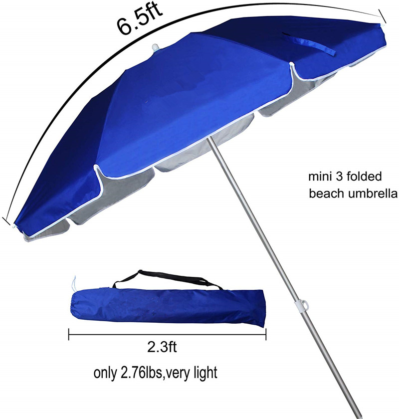 Custom logo print Outdoor Furniture Large Umbrella portable 3 fold sombrilla mini Garden Patio Beach Table parasol Umbrella