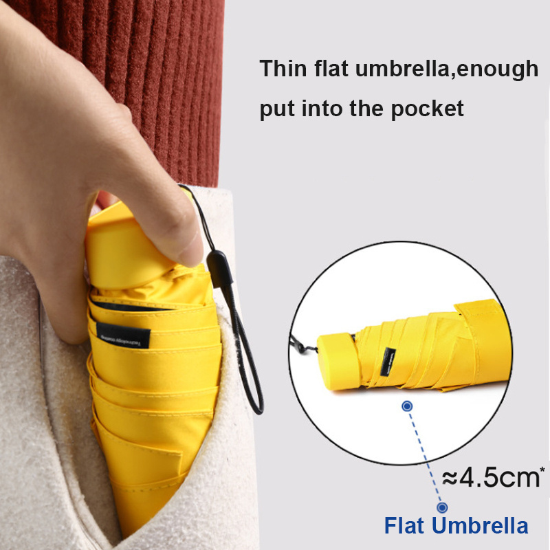 High Quality Mini Pocket UV Protective Multi Color Portable Travel Gift Promotional Folding Umbrella With Case