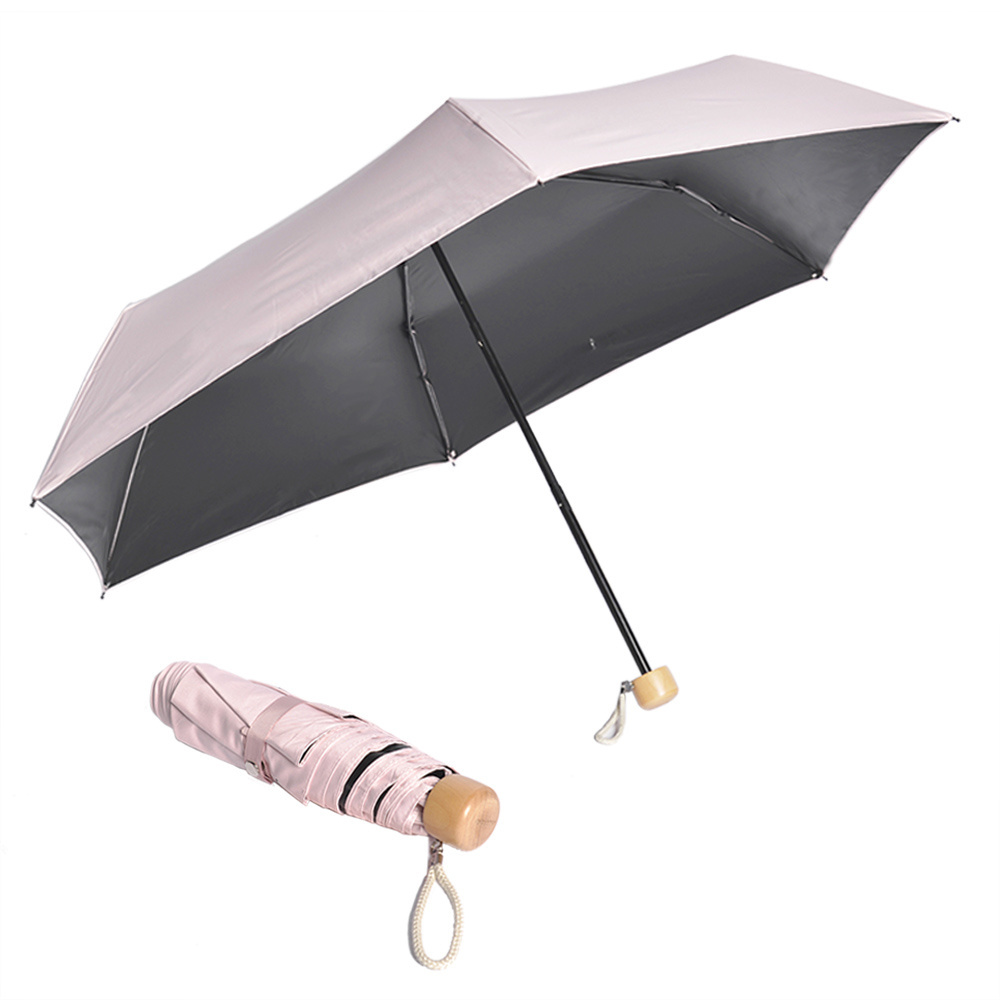 China Supplier Wholesale Sun UV Prevent Pink Portable Travel 3 Folding Mini Capsule Rain Umbrella With Logo