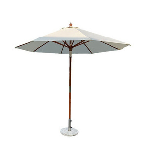 White Wooden handle parasol outdoor beach umbrella