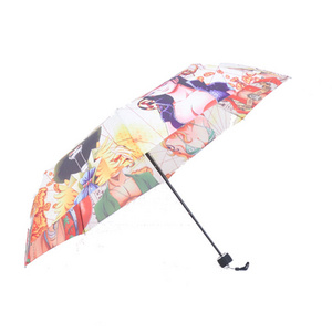 Custom full printing folding anime umbrella for the rain