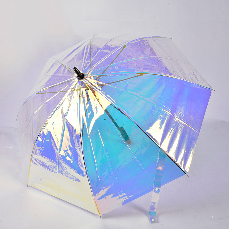 Custom high quantity flash colorful  transparent umbrella clear umbrella