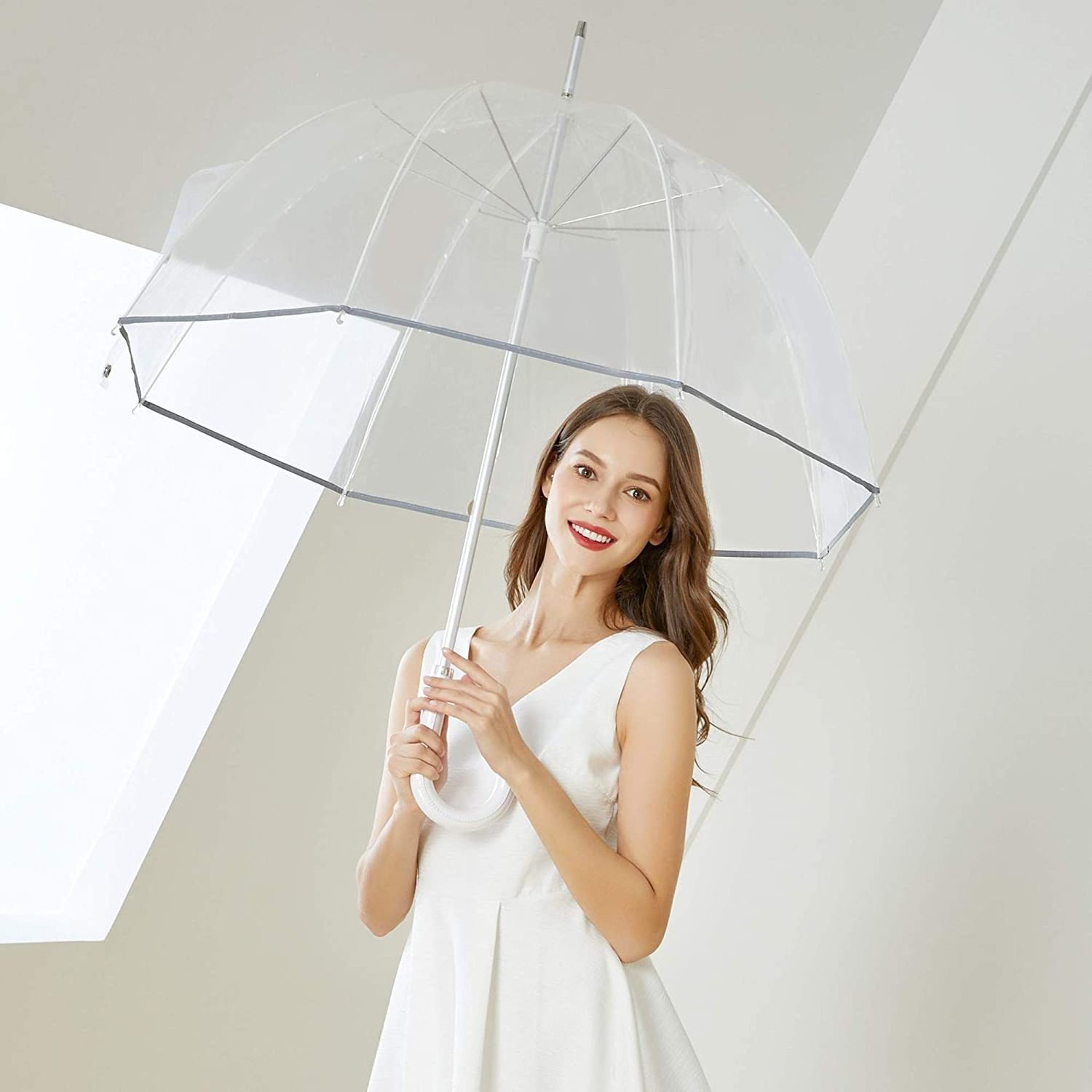 Japanese clear umbrella dome transparent umbrella for women