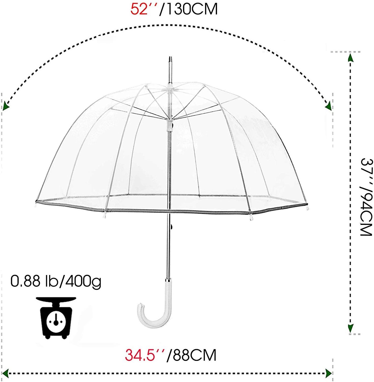 Japanese clear umbrella dome transparent umbrella for women