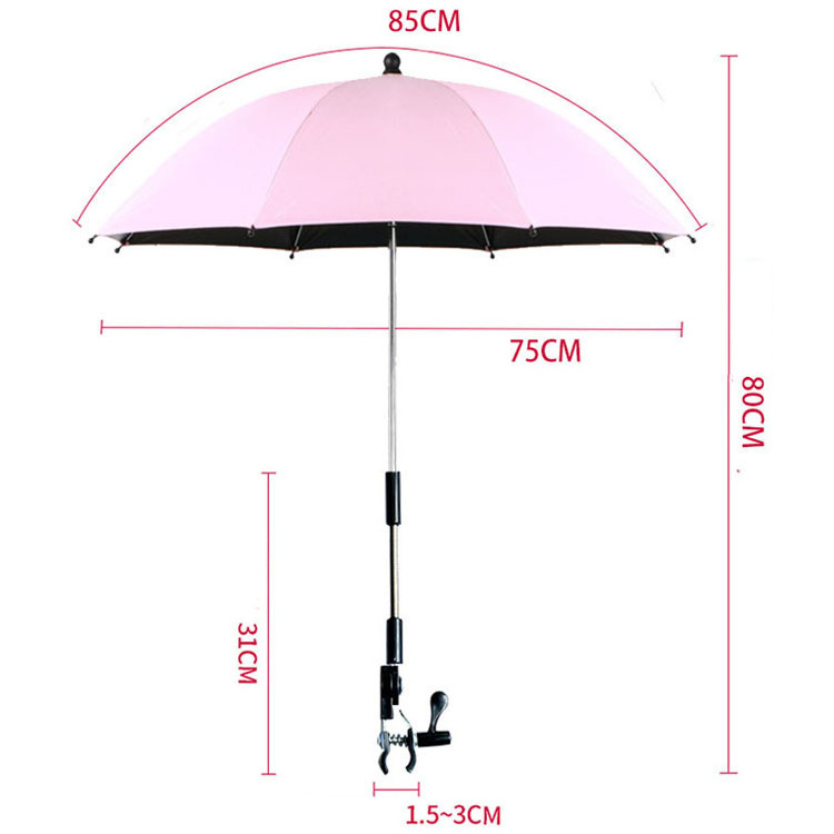 Rain Waterproof Windproof UV Protect Sunshade Clamp Handle Baby High quality Baby Stroller Umbrella