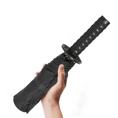 custom black  samurai sword umbrella folding katana umbrella